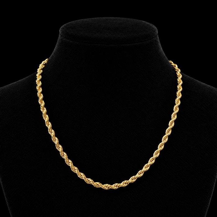Chaîne corde fine finition or 18K