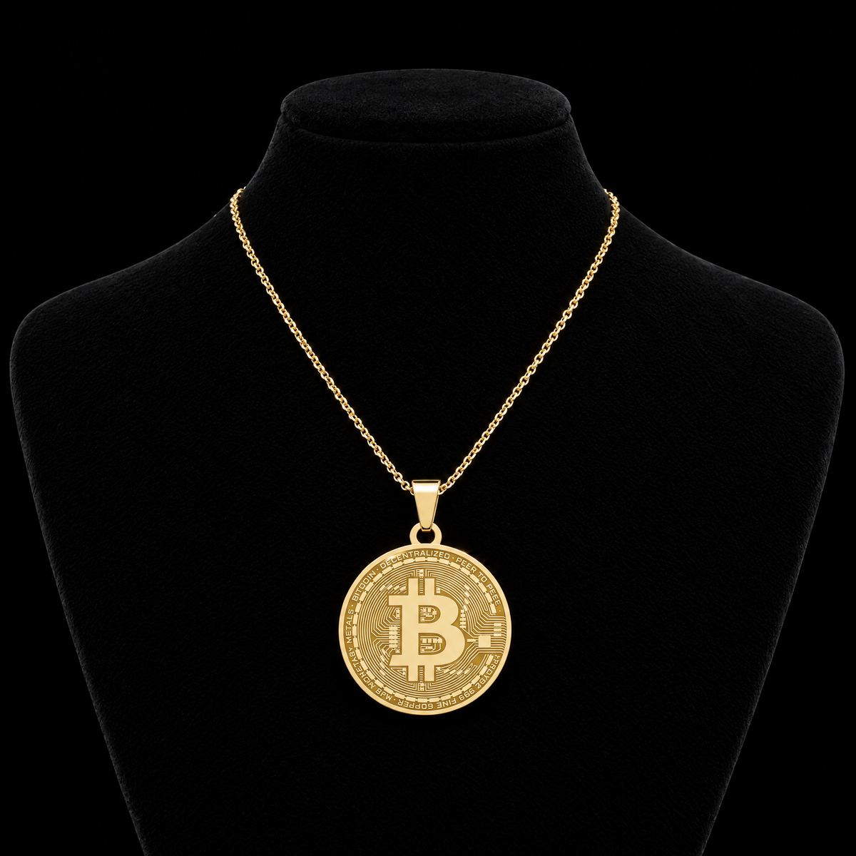 Pendentif Bitcoin Or 18K