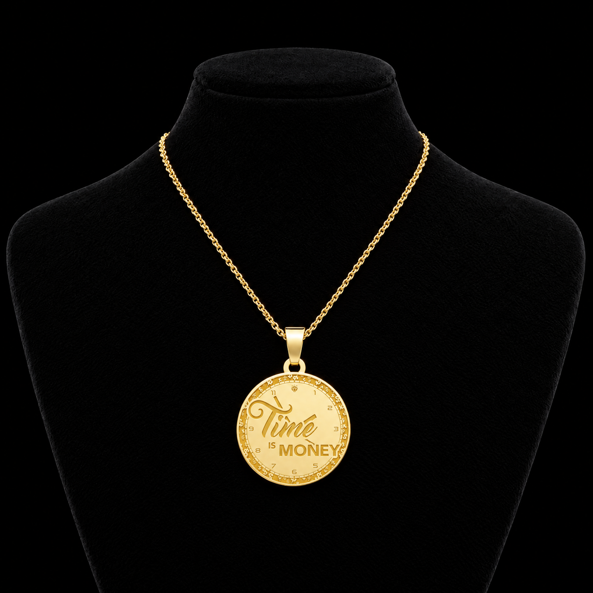 Pendentif Time Is Money Or 18K